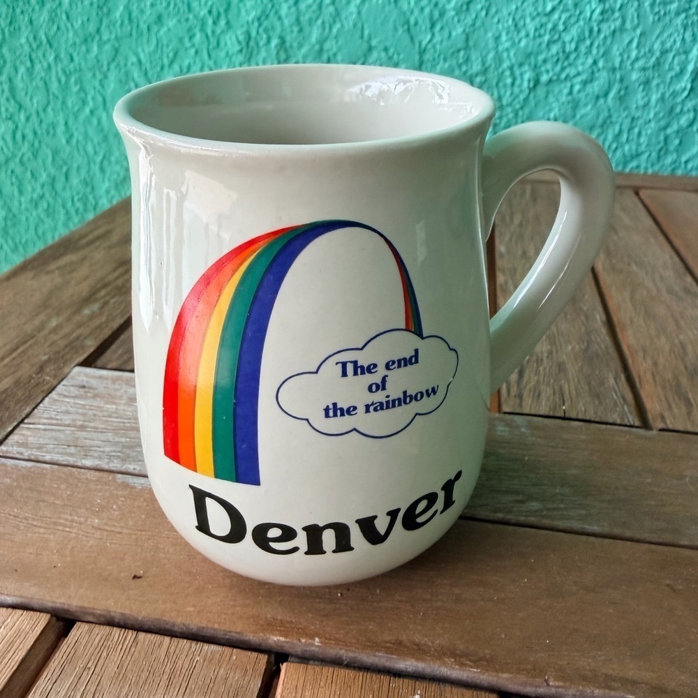 Denver Vintage Coffee Mug Rainbow Bulb Shape Very Clean Great Condition Unique
